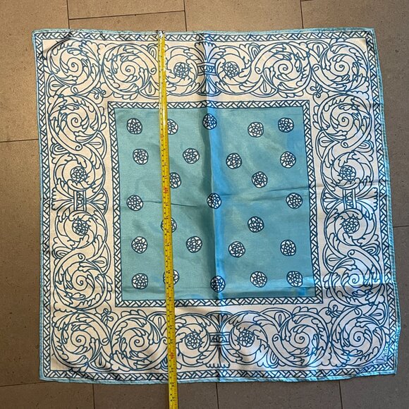 Vintage 60s Scarf by Vera Blue & White Swirl Pattern-Made in Japan - Picture 7 of 7